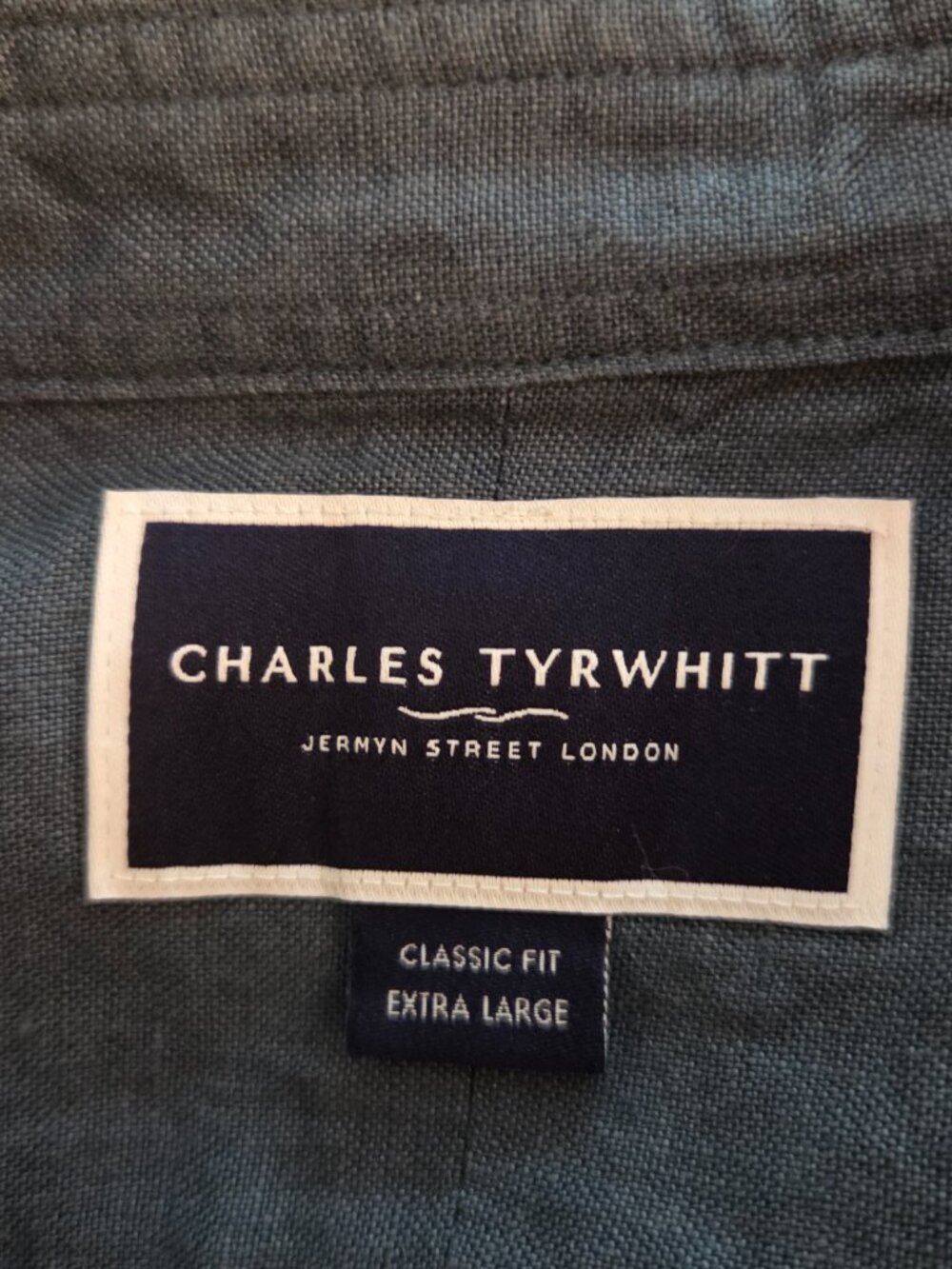 Charles Tyrwhitt 100% Linen Button Up L/S Shirt Mens XL Classic Fit Steel Blue - Picture 3 of 10